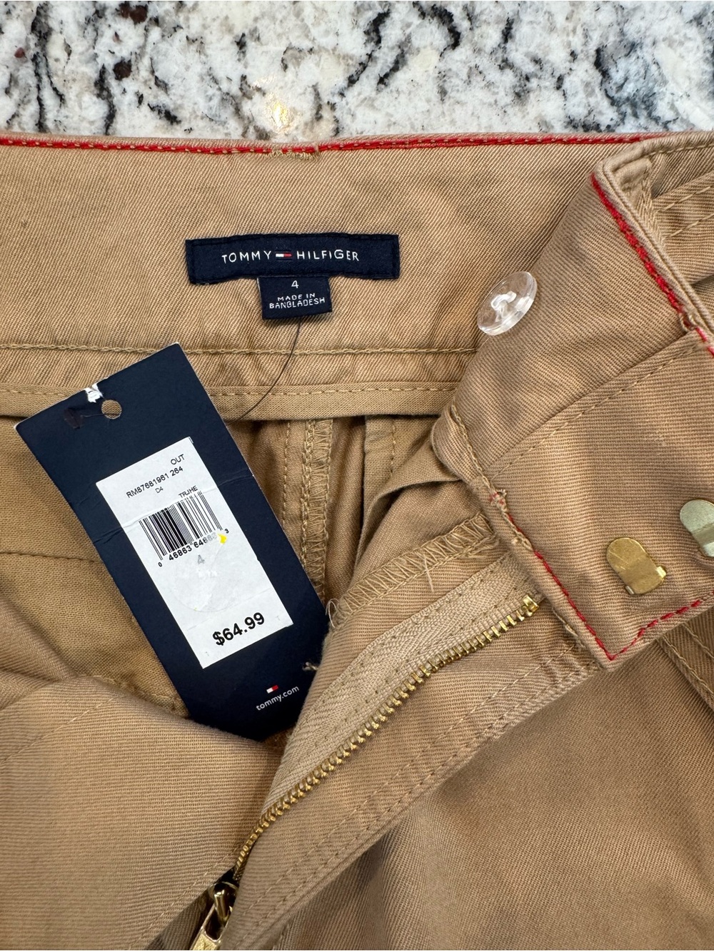 Tommy Hilfiger Tan Belted Utility Skirt Size 4 NWT Cotton Blend - Picture 3 of 7